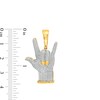 Thumbnail Image 2 of 1/5 CT. T.W. Diamond Pavé Love Sign Necklace Charm in Sterling Silver with 14K Gold Plate