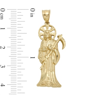 10K Gold Santa Muerte Necklace Charm