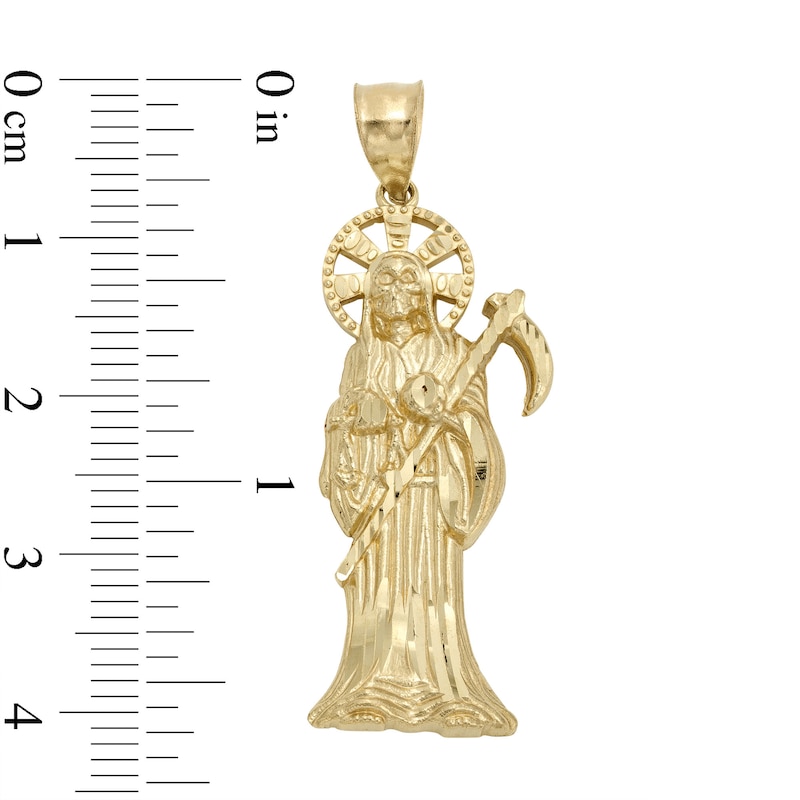 Santa Muerte Necklace Charm in 10K Gold