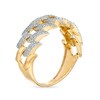 1/4 CT. T.W. Diamond Spike Ring in Sterling Silver with 14K Gold Plate
