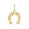 Thumbnail Image 1 of Cubic Zirconia Filligree Horseshoe Necklace Charm in 10K Gold
