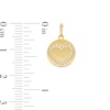 Cubic Zirconia Heart Disc Necklace Charm in 10K Gold