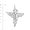 Cubic Zirconia 3D Praying Angel Necklace Charm in Sterling Silver