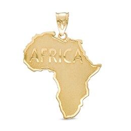 Africa Necklace Charm in 10K Gold Casting