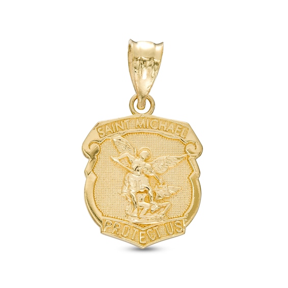 St. Michael Necklace Charm in 10K Gold Casting