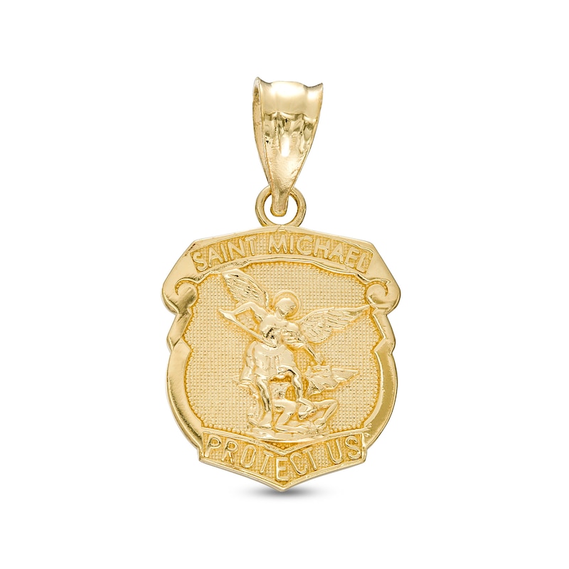 St. Michael Necklace Charm in 10K Gold Casting