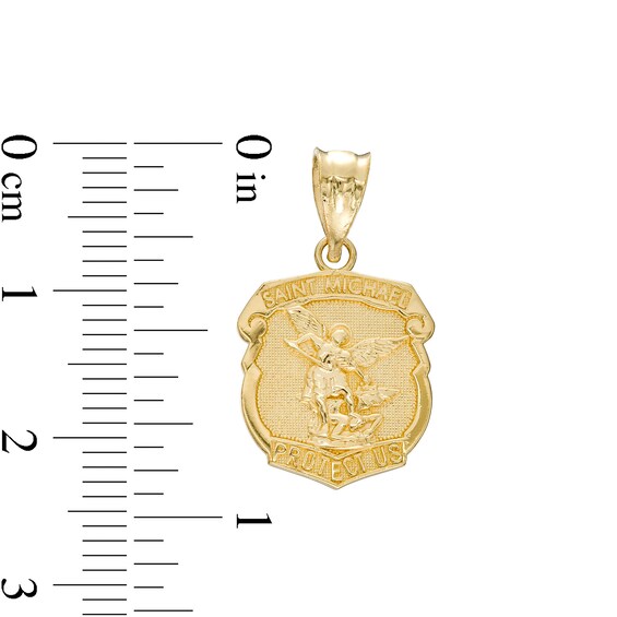 St. Michael Necklace Charm in 10K Gold Casting