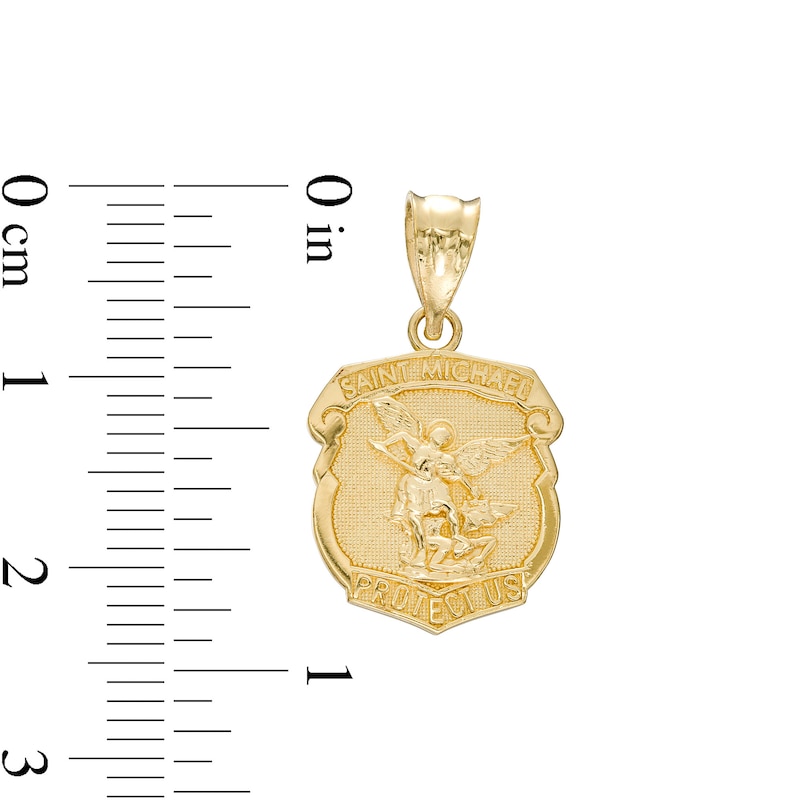 St. Michael Necklace Charm in 10K Gold Casting