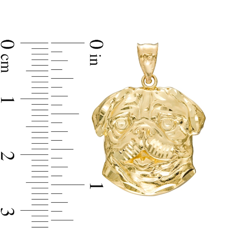 Pug Necklace Charm in 10K Gold Casting