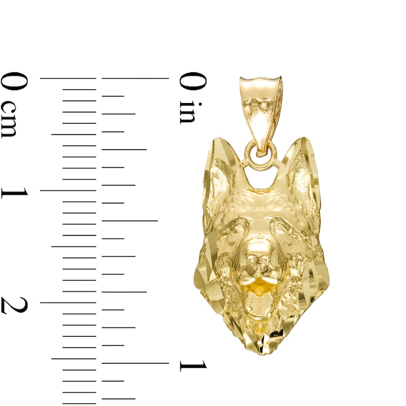 German Shepard Necklace Charm in 10K Gold Casting