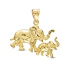 Mom and Baby Elephant Necklace Charm in 10K Gold Casting