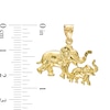 Mom and Baby Elephant Necklace Charm in 10K Gold Casting