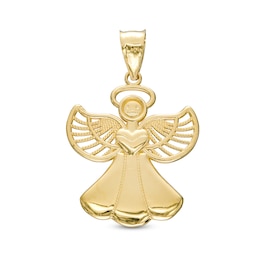 Polished Angel Necklace Charm in 10K Gold Casting