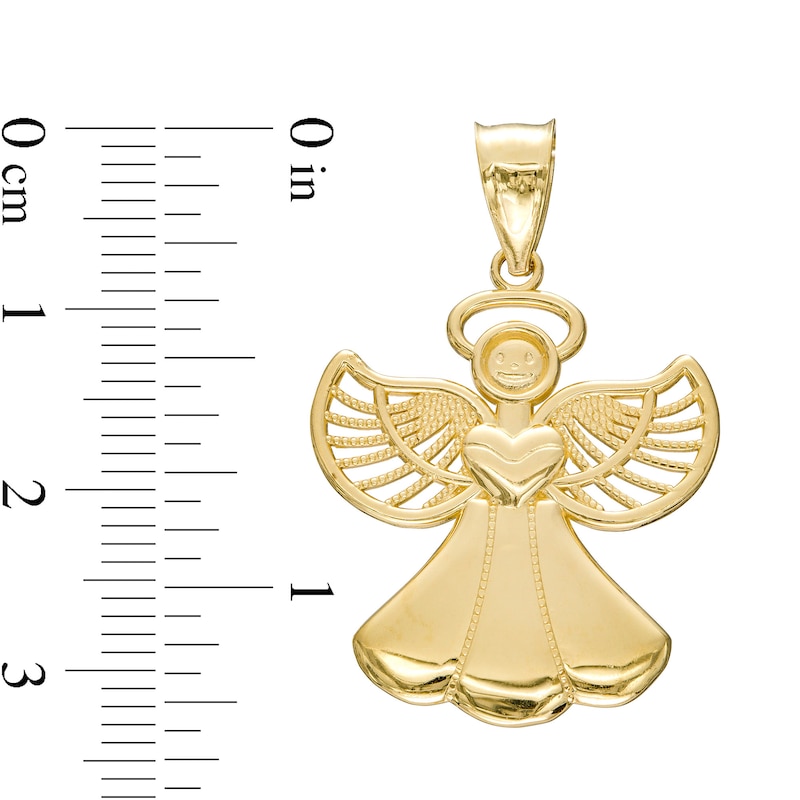Polished Angel Necklace Charm in 10K Gold Casting