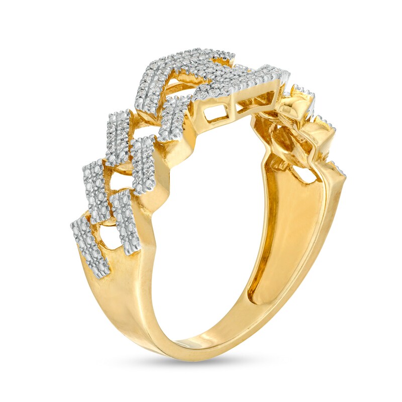 Main Image 2 of 1/6 CT. T.W. Diamond Champion Ring in Sterling Silver with 14K Gold Plate