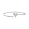 Thumbnail Image 0 of Cubic Zirconia Heart and Arrow Cuff Bracelet in Sterling Silver