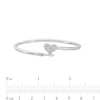 Thumbnail Image 1 of Cubic Zirconia Heart and Arrow Cuff Bracelet in Sterling Silver