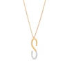 Thumbnail Image 0 of 1/20 CT. T.W. Diamond "S" Initial Necklace in Sterling Silver with 14K Gold Plate - 18"