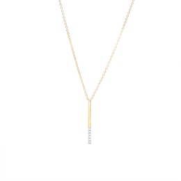 Diamond Accent &quot;I&quot; Initial Necklace in Sterling Silver with 14K Gold Plate - 18&quot;