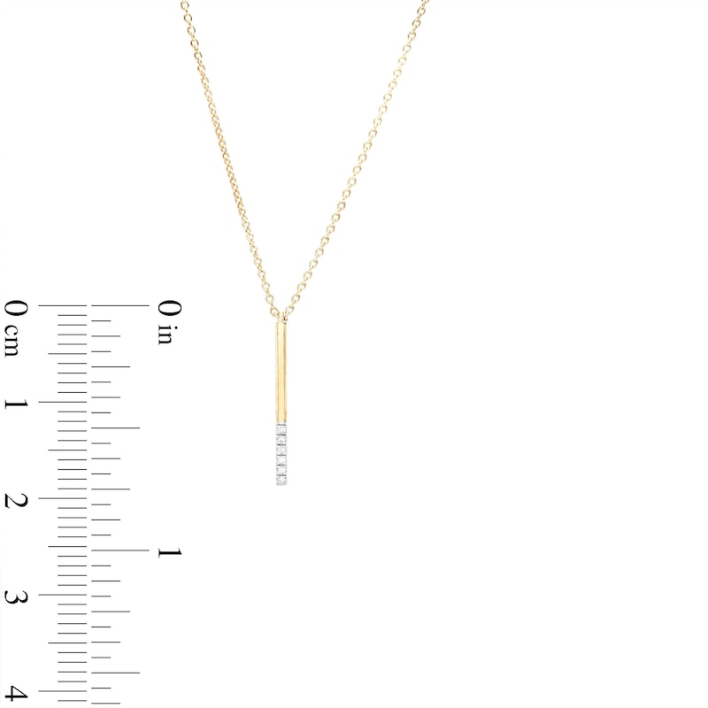 Diamond Accent "I" Initial Necklace in Sterling Silver with 14K Gold Plate - 18"