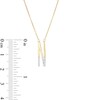 Thumbnail Image 1 of 1/20 CT. T.W. Diamond "N" Initial Necklace in Sterling Silver with 14K Gold Plate - 18"