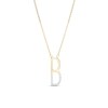 Thumbnail Image 0 of 1/20 CT. T.W. Diamond "B" Initial Necklace in Sterling Silver with 14K Gold Plate - 18"