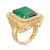 Thumbnail Image 1 of 1/10 CT. T.W. Diamond and Green Cubic Zirconia Ring in Sterling Silver with 14K Gold Plate - Size 10.5