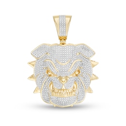 1/5 CT. T.W. Diamond Bulldog Necklace Charm in 10K Gold