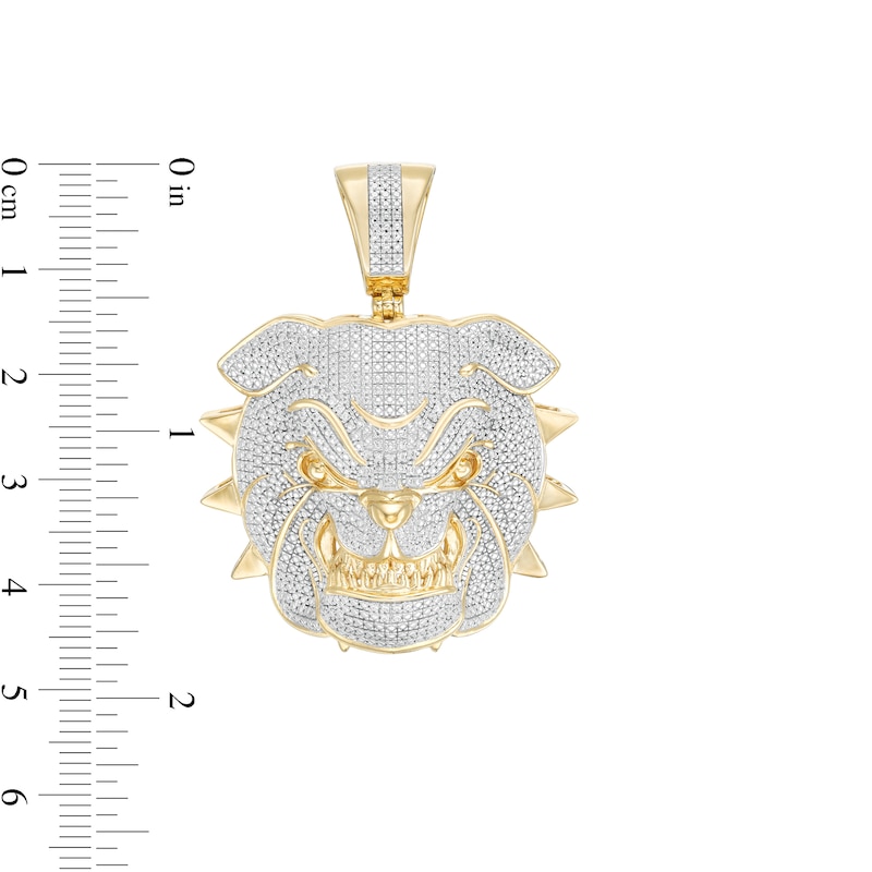 1/5 CT. T.W. Diamond Bulldog Necklace Charm in 10K Gold