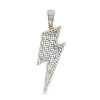 1/4 CT. T.W. Diamond Lightning Bolt Necklace Charm in 10K Gold