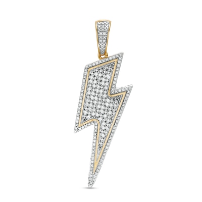1/4 CT. T.W. Diamond Lightning Bolt Necklace Charm in 10K Gold