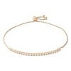 Thumbnail Image 0 of 2mm Cubic Zirconia Bolo Bracelet in Solid Sterling Silver with 14K Gold Plate - 9"