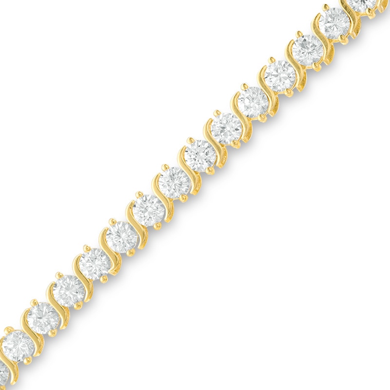 Cubic Zirconia Tennis Bracelet in Sterling Silver with 14K Gold Plate - 7.25"