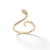 Cubic Zirconia Snake Wrap Ring in Sterling Silver with 14K Gold Plate - Size 7
