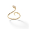 Thumbnail Image 0 of Cubic Zirconia Snake Wrap Ring in Sterling Silver with 14K Gold Plate - Size 7