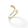 Thumbnail Image 2 of Cubic Zirconia Snake Wrap Ring in Sterling Silver with 14K Gold Plate - Size 7