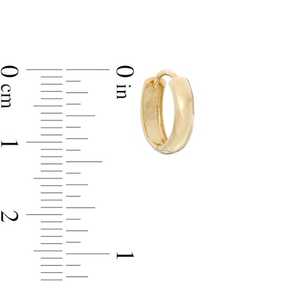9mm Polished Huggie Hoop Earrings in Sterling Silver with 14K Gold Plate