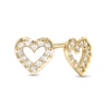 Thumbnail Image 0 of Cubic Zirconia Diamond-Cut Open Heart Stud Earrings in Sterling Silver with 14K Gold Plate