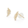 Thumbnail Image 0 of Cubic Zirconia Leaf Stud Earrings in Sterling Silver with 14K Gold Plate