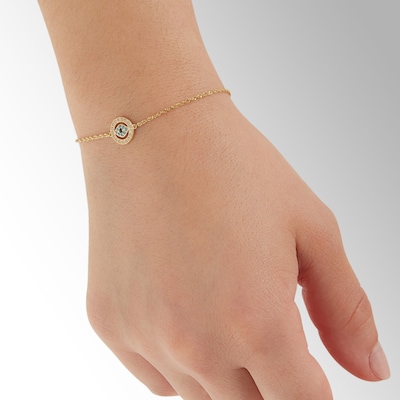 Cubic Zirconia Evil Eye Bolo Bracelet in Sterling Silver 14K Gold Plate