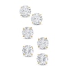 Thumbnail Image 0 of Cubic Zirconia Solitaire Stud Earrings Set in Sterling Silver with 14K Gold Plate