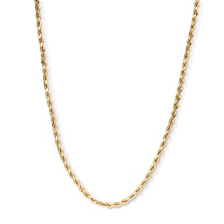 10K Semi-Solid Gold Diamond-Cut Rope Chain - 20"