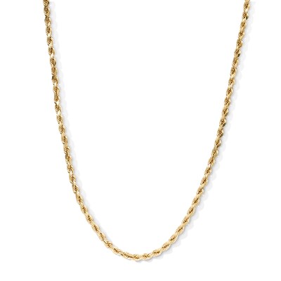 10K Semi-Solid Gold Diamond-Cut Rope Chain - 20"
