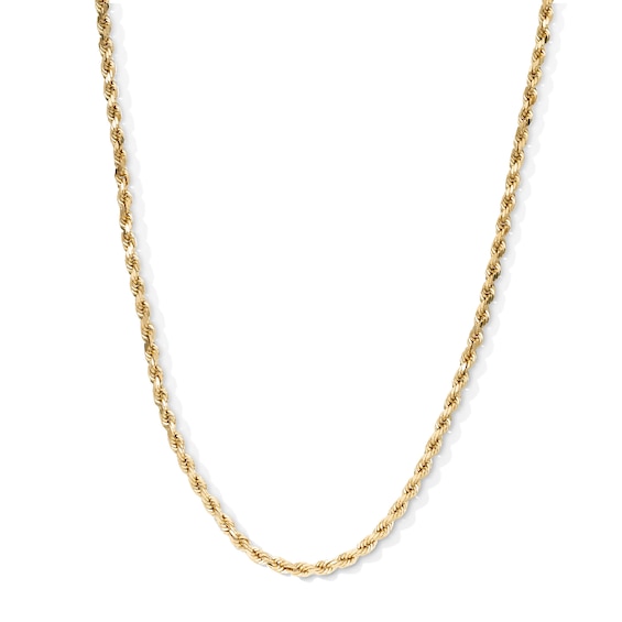 10K Semi-Solid Gold Diamond-Cut Rope Chain - 20"