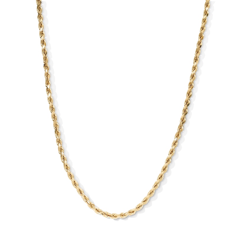 10K Semi-Solid Gold Diamond-Cut Rope Chain - 20"