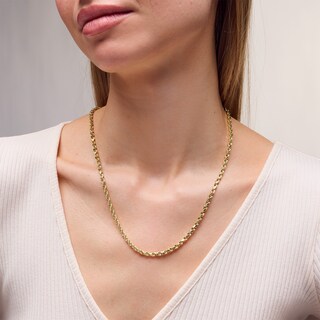 10K Semi-Solid Gold Diamond-Cut Rope Chain - 20"