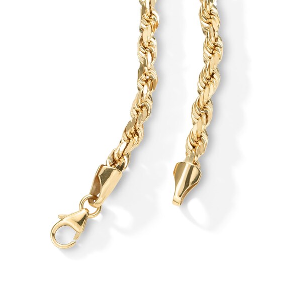 10K Semi-Solid Gold Diamond-Cut Rope Chain - 20"