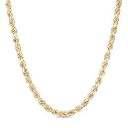 3.6mm Diamond-Cut Rope Chain Necklace in 10K Semi-Solid Gold - 22&quot;