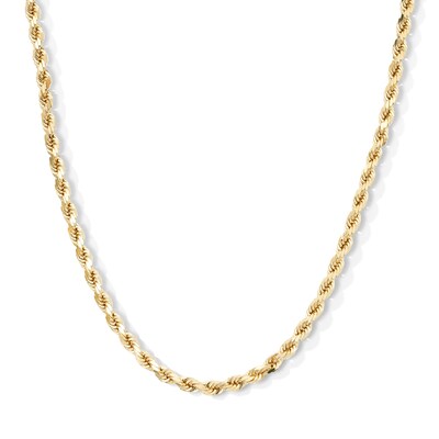 10K Semi-Solid Gold Diamond-Cut Rope Chain