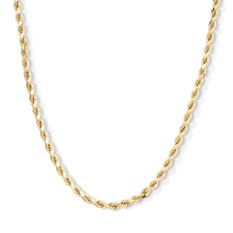 10K Semi-Solid Gold Diamond-Cut Rope Chain